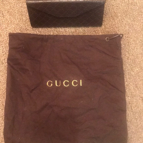 Gucci Sunglass Case Dark Brown Fold - Picture 6 of 7